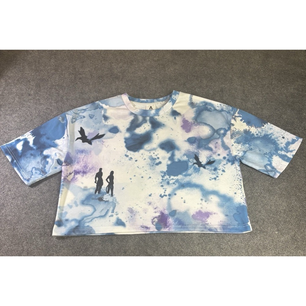 Women's Avatar Tie Dye Oversized Crop T-Shirt Graphic Size Large.‎   A11